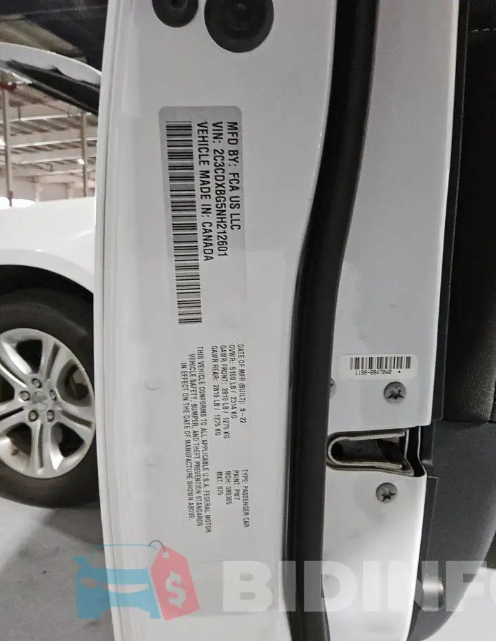 2C3CDXBG5NH212601 Photo# 12