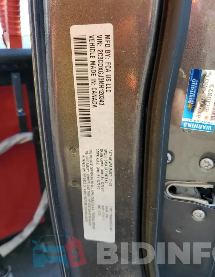 2C3CDXGJ3NH120343 Photo# 12