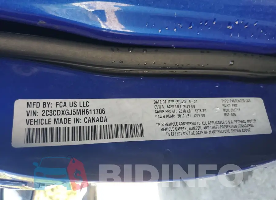 2C3CDXGJ5MH611706 Photo# 12