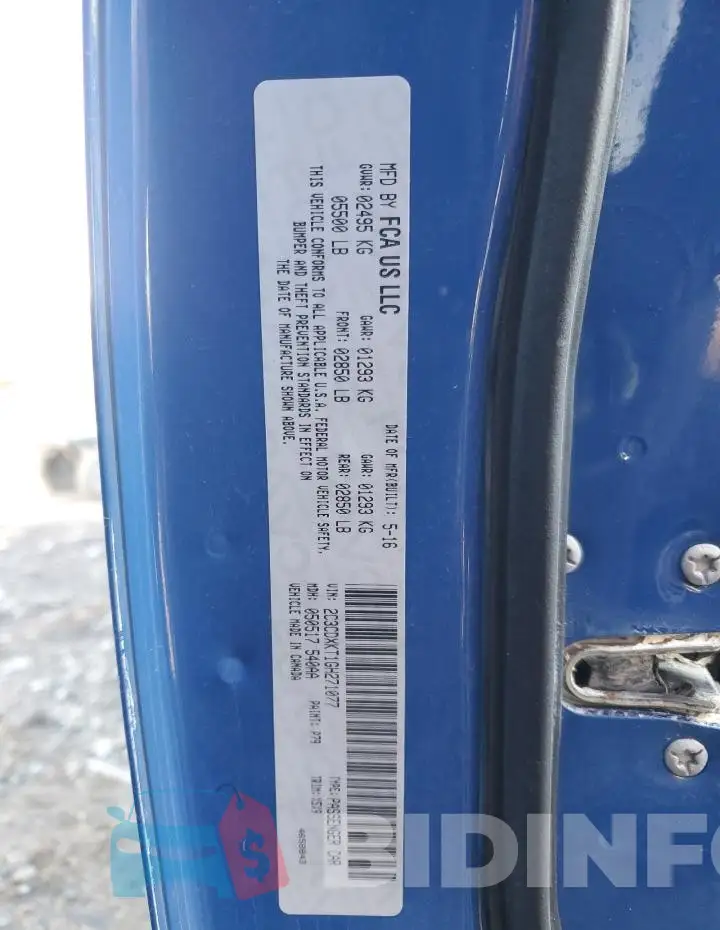 2C3CDXKT1GH271077 Photo# 12