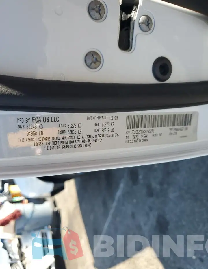 2C3CDZAG5KH735271 Photo# 13