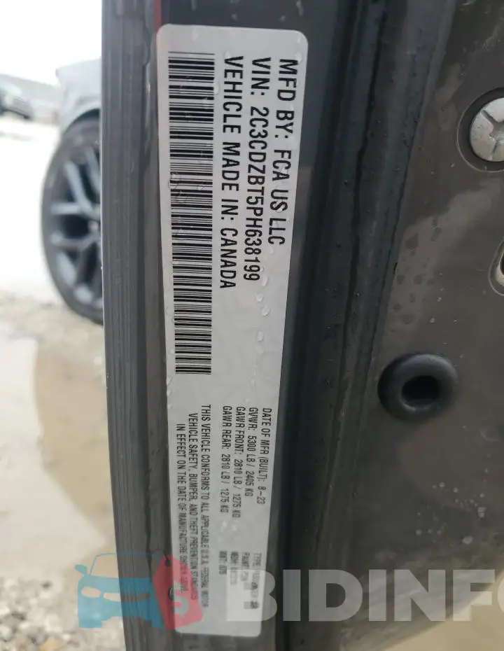 2C3CDZBT5PH638199 Photo# 12