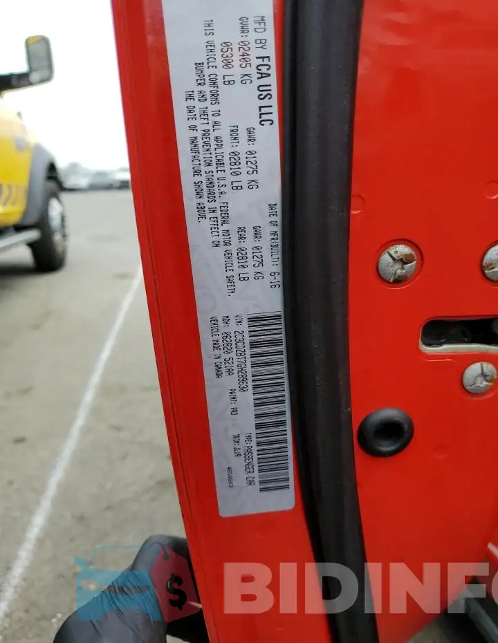 2C3CDZBT7GH289630 Photo# 13