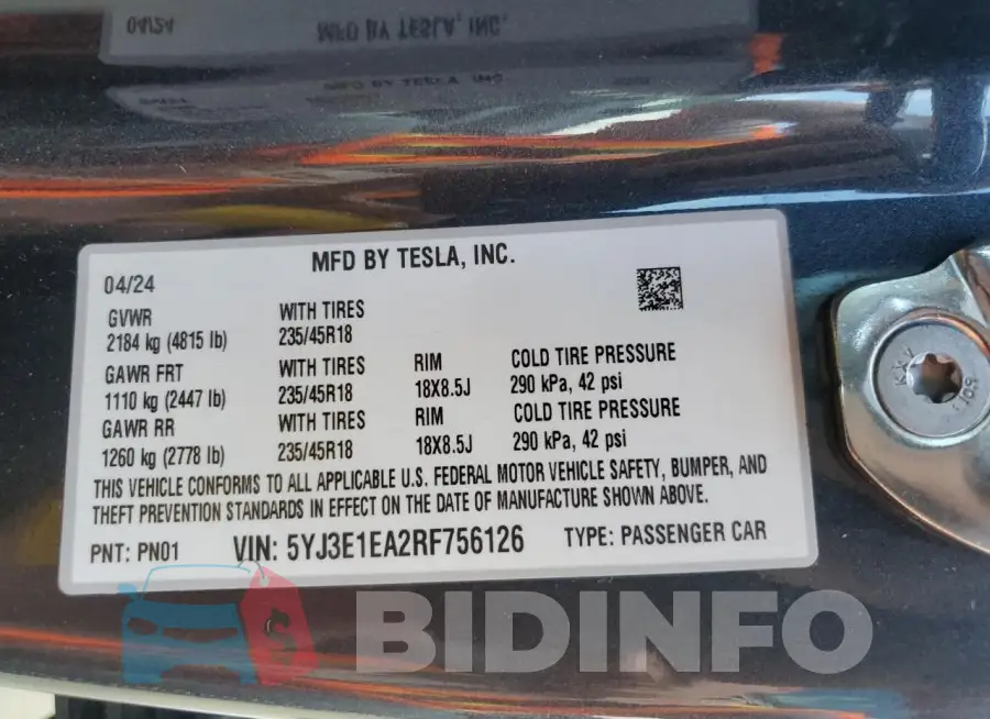 5YJ3E1EA2RF756126 Photo# 14