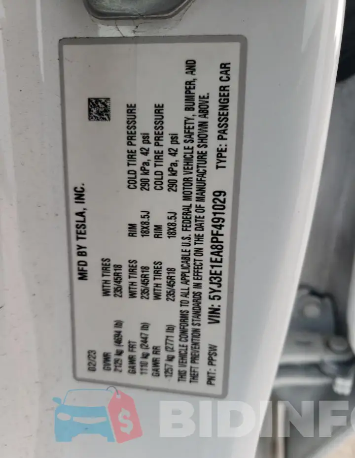 5YJ3E1EA8PF491029 Photo# 12
