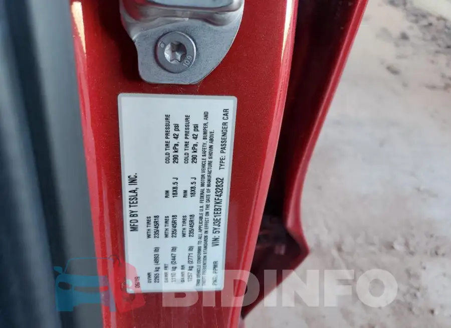 5YJ3E1EB7KF432832 Photo# 12