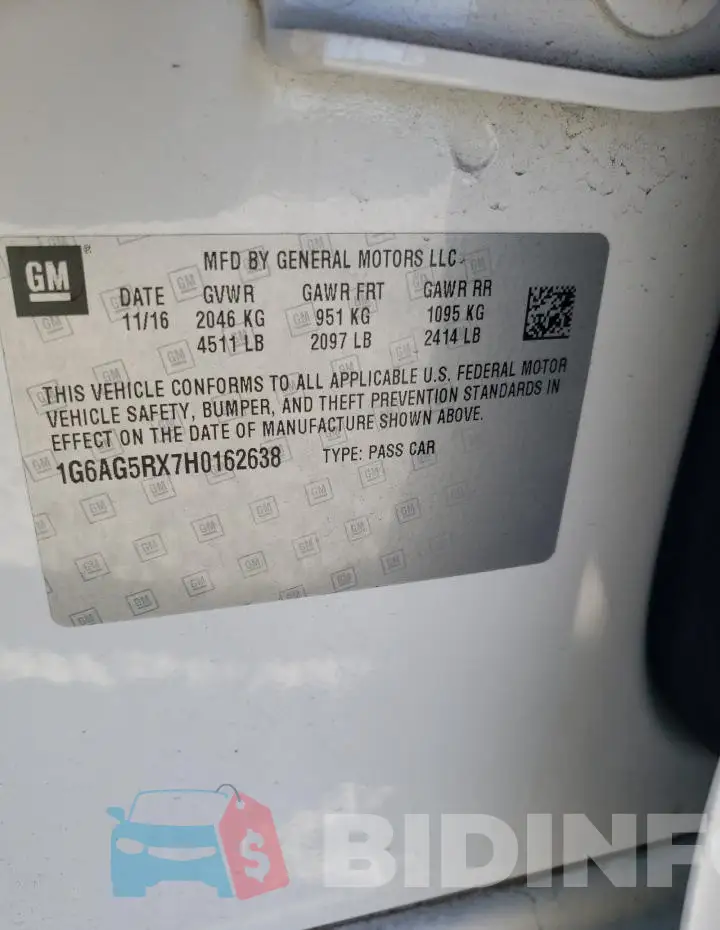 1G6AG5RX7H0162638 Photo# 12