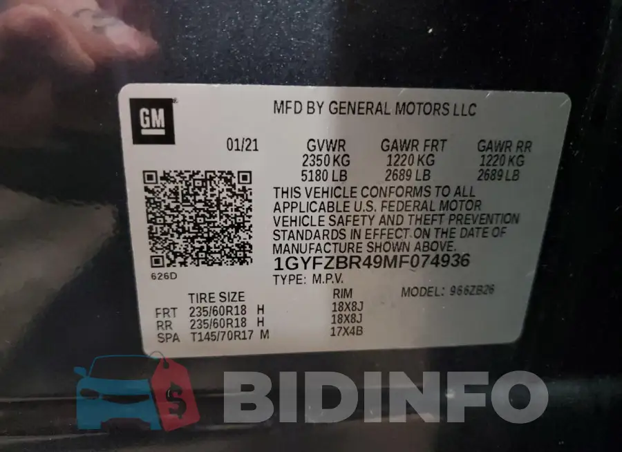 1GYFZBR49MF074936 Photo# 13