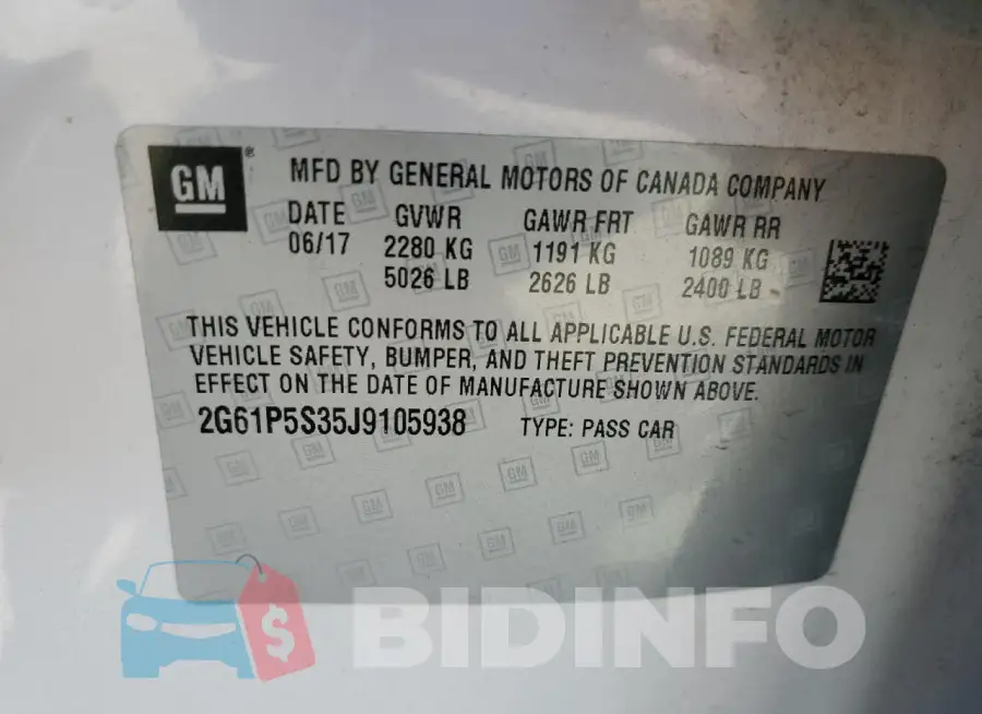2G61P5S35J9105938 Photo# 12