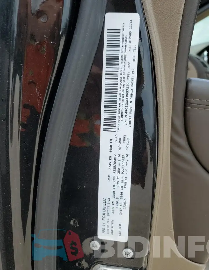 2C4RC1GGXFR697229 Photo# 13