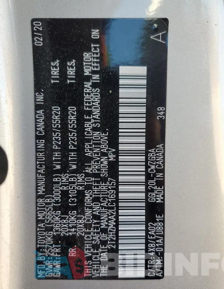 2T2HZMAA2LC169157 Photo# 13