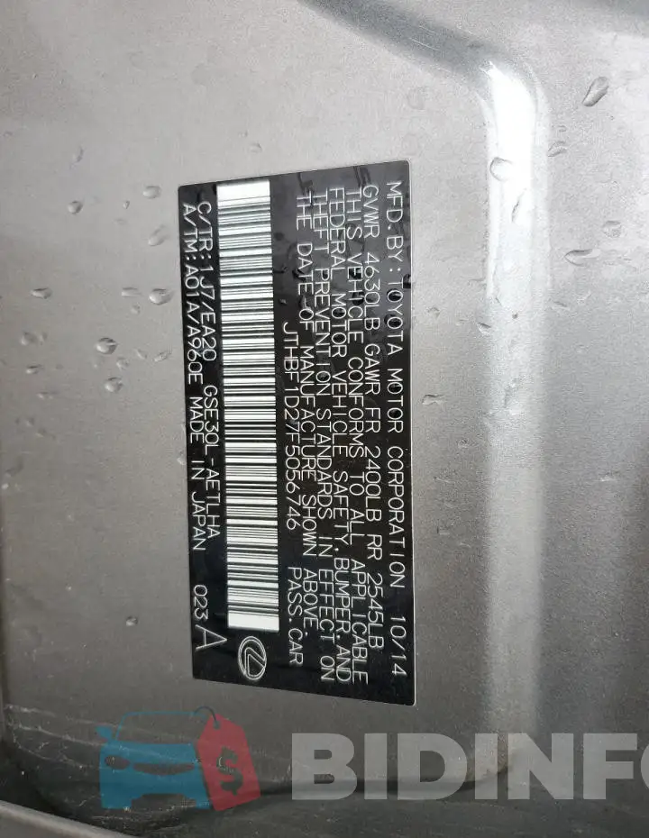 JTHBF1D27F5056746 Photo# 12