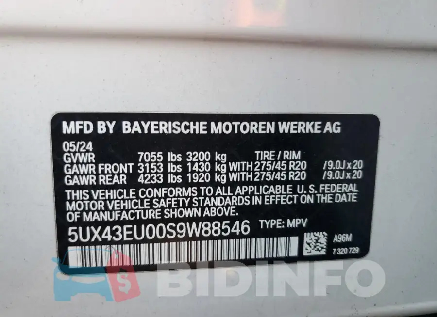 5UX43EU00S9W88546 Photo# 13