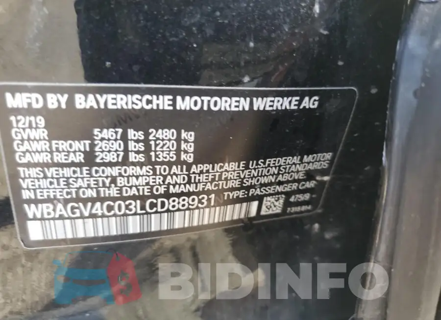 WBAGV4C03LCD88931 Photo# 13