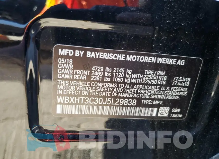 WBXHT3C30J5L29838 Photo# 13