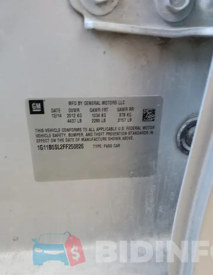1G11B5SL2FF250826 Photo# 12