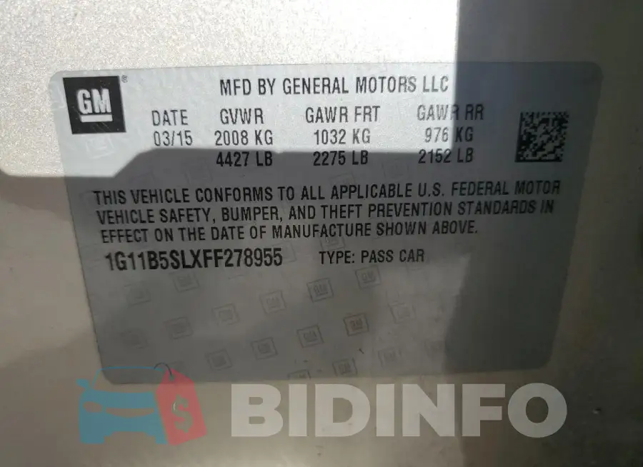 1G11B5SLXFF278955 Photo# 12