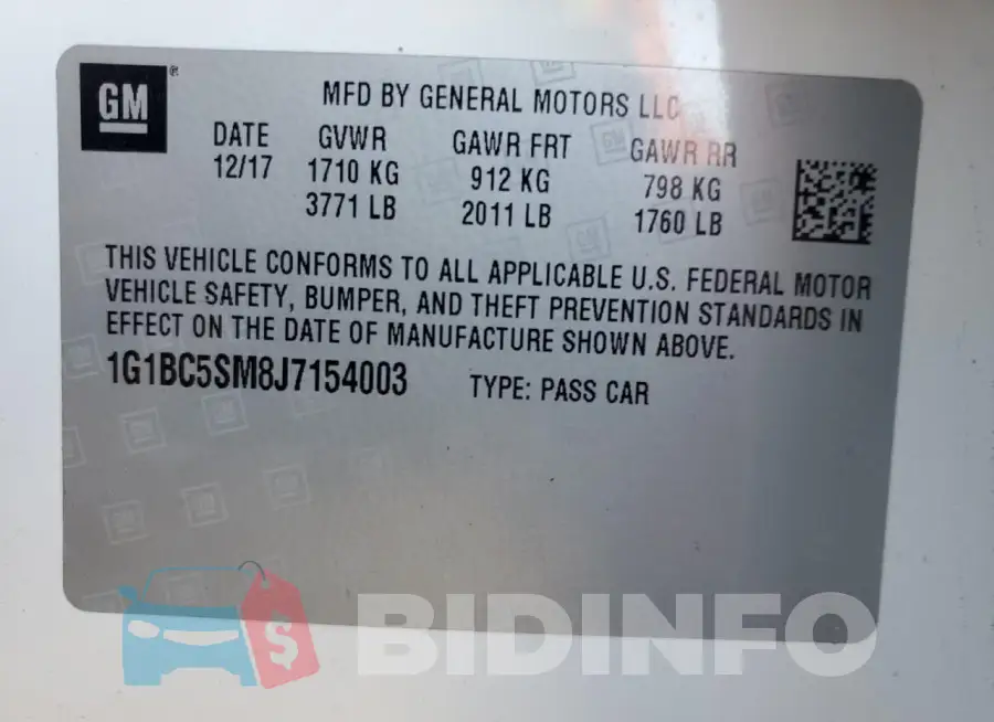1G1BC5SM8J7154003 Photo# 13