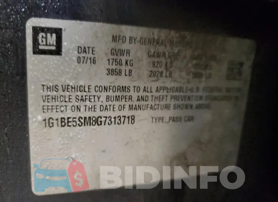 1G1BE5SM8G7313718 Photo# 12