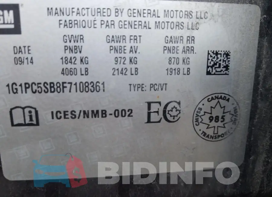 1G1PC5SB8F7108361 Photo# 12