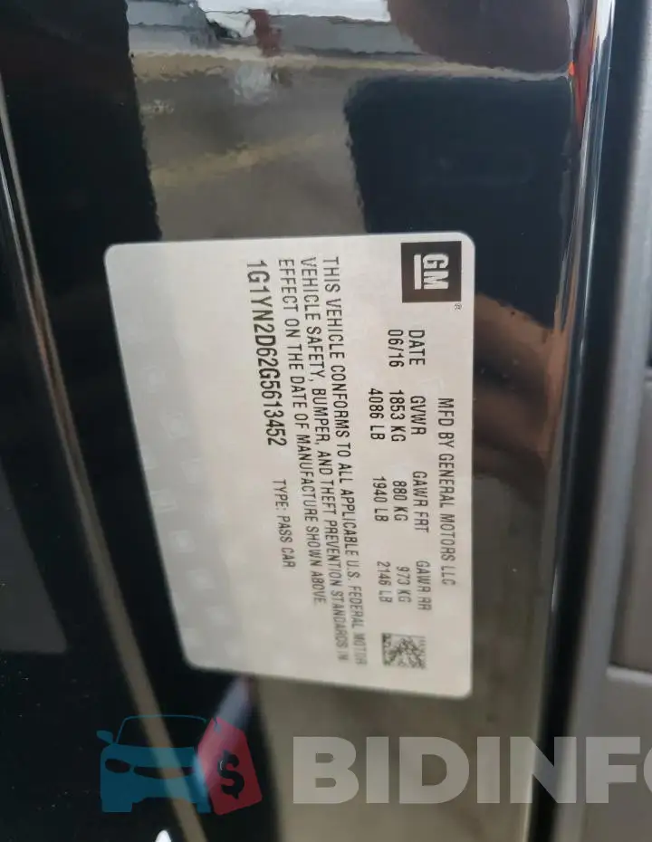 1G1YN2D62G5613452 Photo# 13