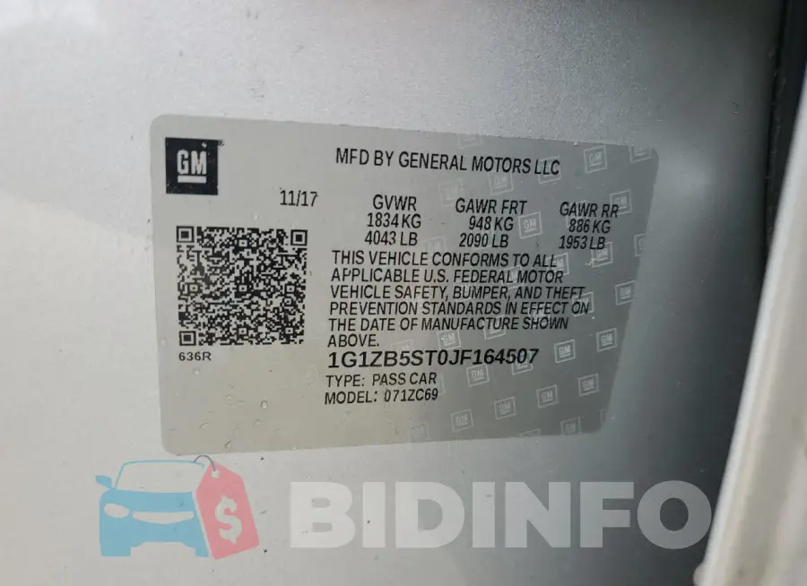 1G1ZB5ST0JF164507 Photo# 12