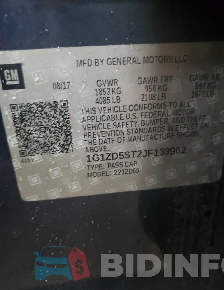 1G1ZD5ST2JF133902 Photo# 13