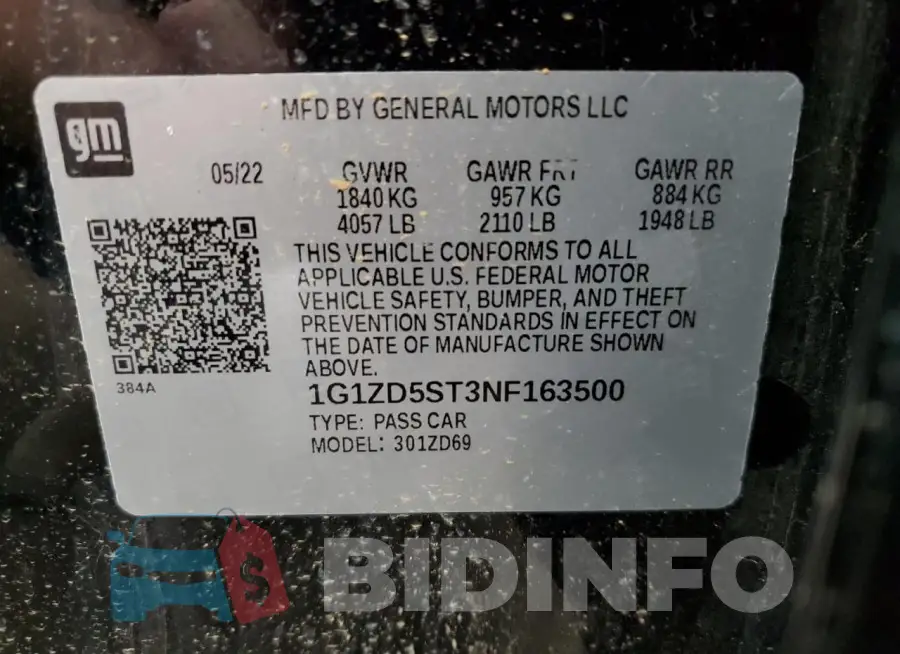 1G1ZD5ST3NF163500 Photo# 13