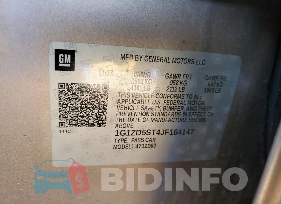 1G1ZD5ST4JF164147 Photo# 12
