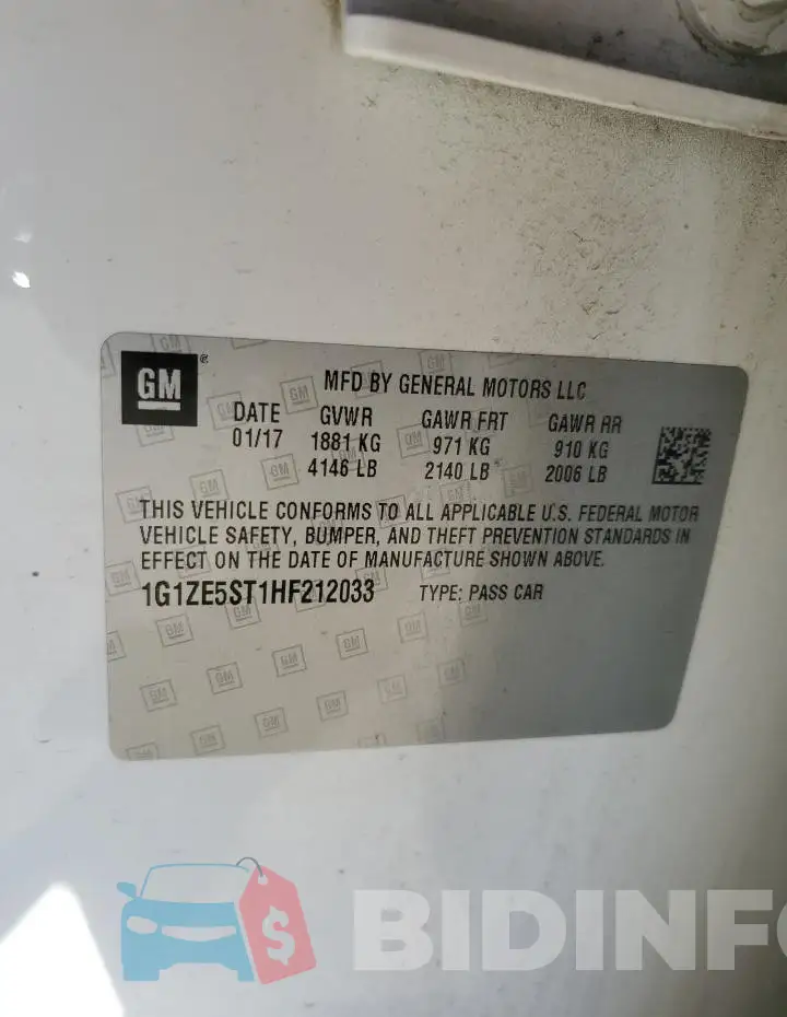 1G1ZE5ST1HF212033 Photo# 12