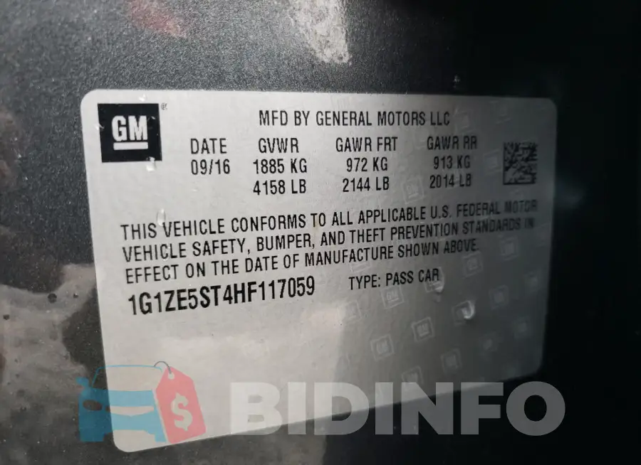 1G1ZE5ST4HF117059 Photo# 12