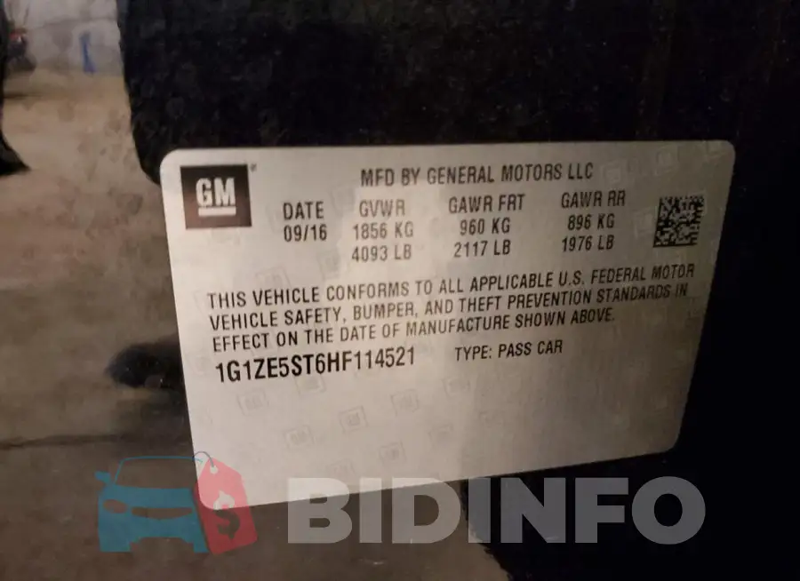 1G1ZE5ST6HF114521 Photo# 12