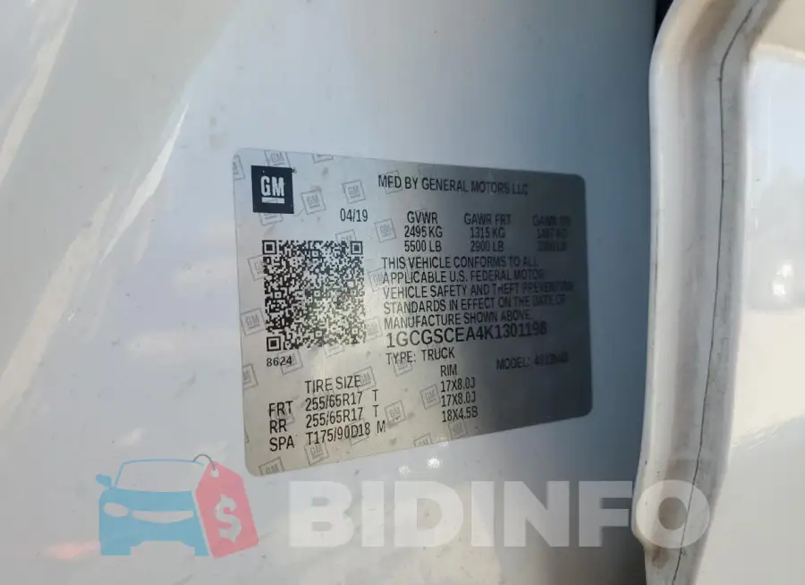 1GCGSCEA4K1301198 Photo# 12