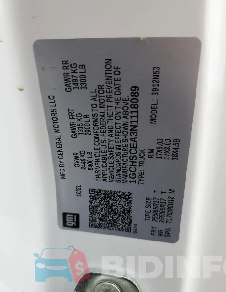 1GCHSCEA3N1118089 Photo# 12
