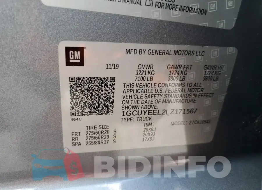 1GCUYEEL2LZ171567 Photo# 13