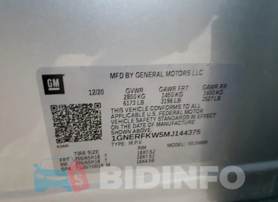 1GNERFKW5MJ144375 Photo# 13