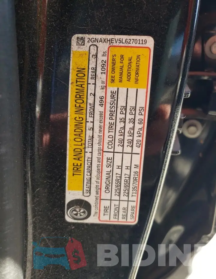 2GNAXHEV5L6270119 Photo# 14