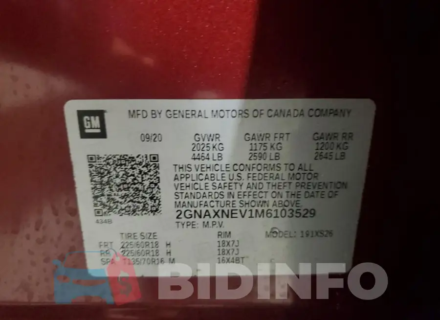 2GNAXNEV1M6103529 Photo# 14