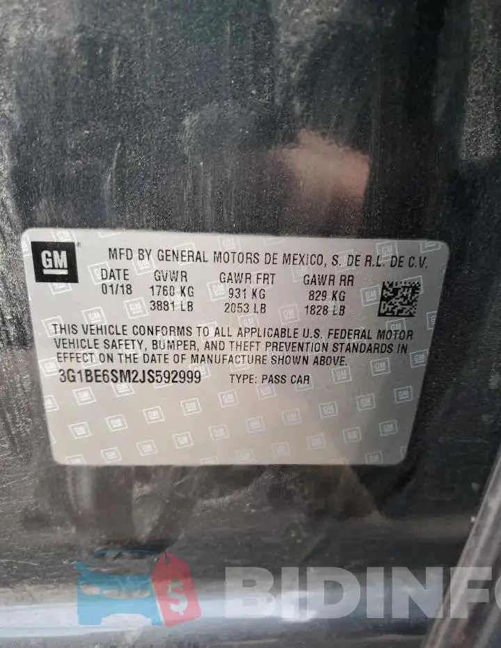 3G1BE6SM2JS592999 Photo# 12