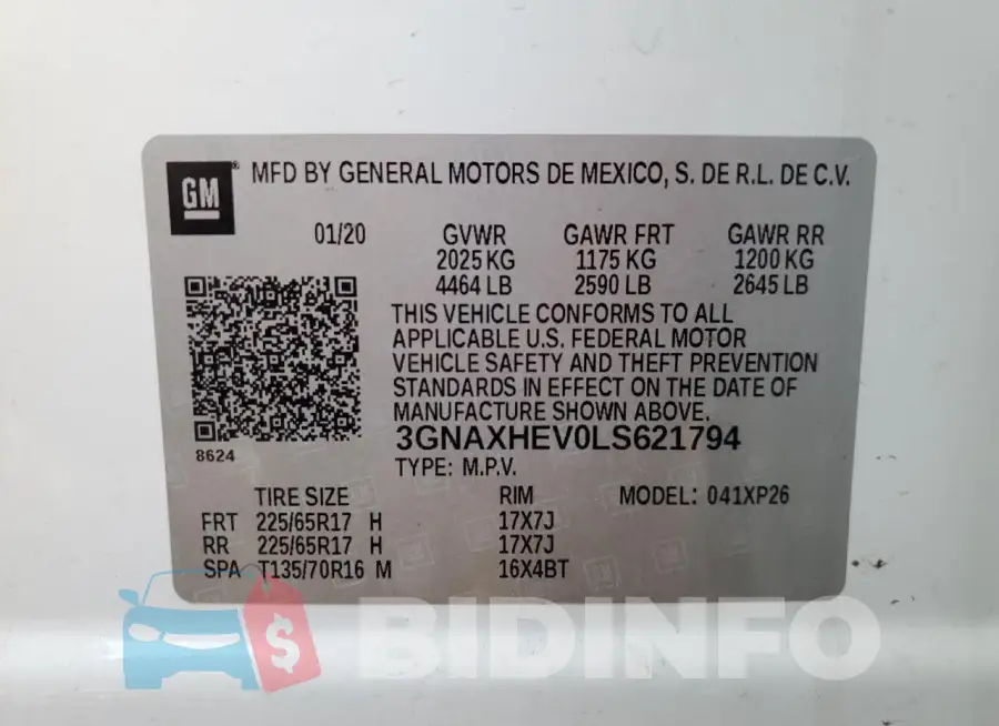 3GNAXHEV0LS621794 Photo# 13