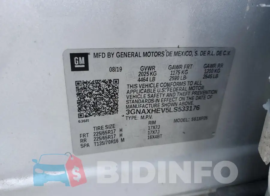 3GNAXHEV5LS533176 Photo# 13