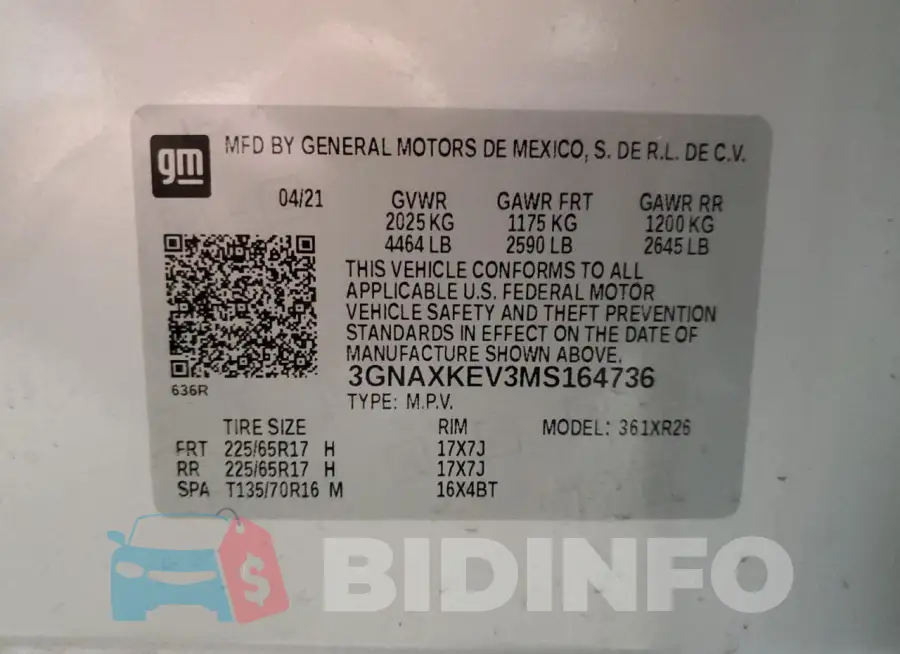 3GNAXKEV3MS164736 Photo# 13