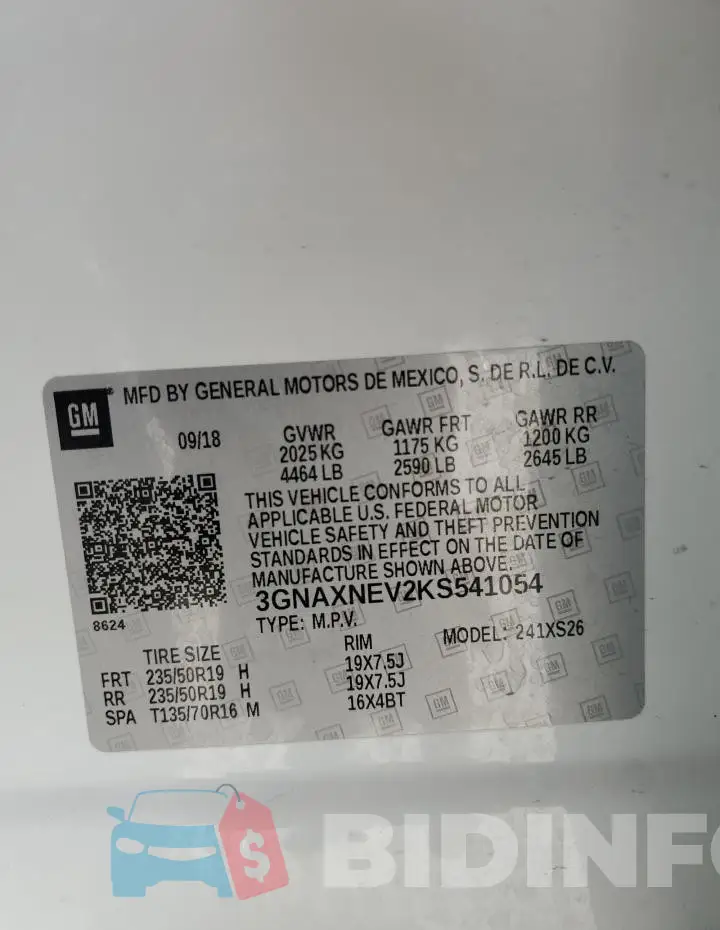 3GNAXNEV2KS541054 Photo# 13