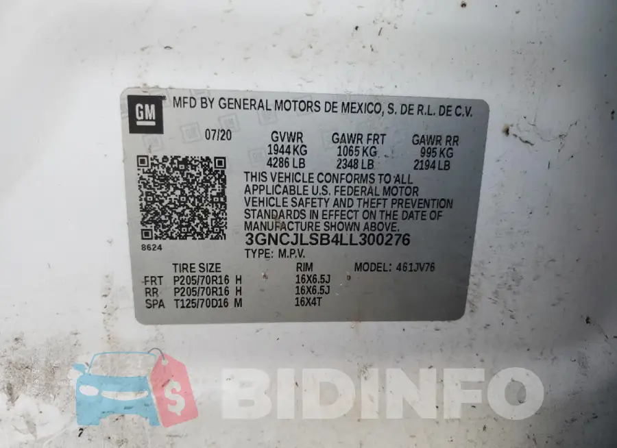 3GNCJLSB4LL300276 Photo# 14