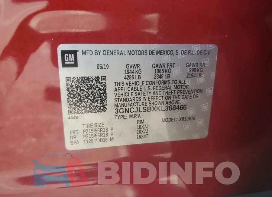 3GNCJLSBXKL368466 Photo# 13