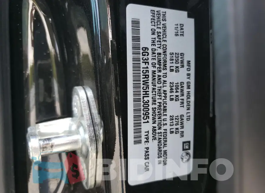 6G3F15RW5HL300951 Photo# 13