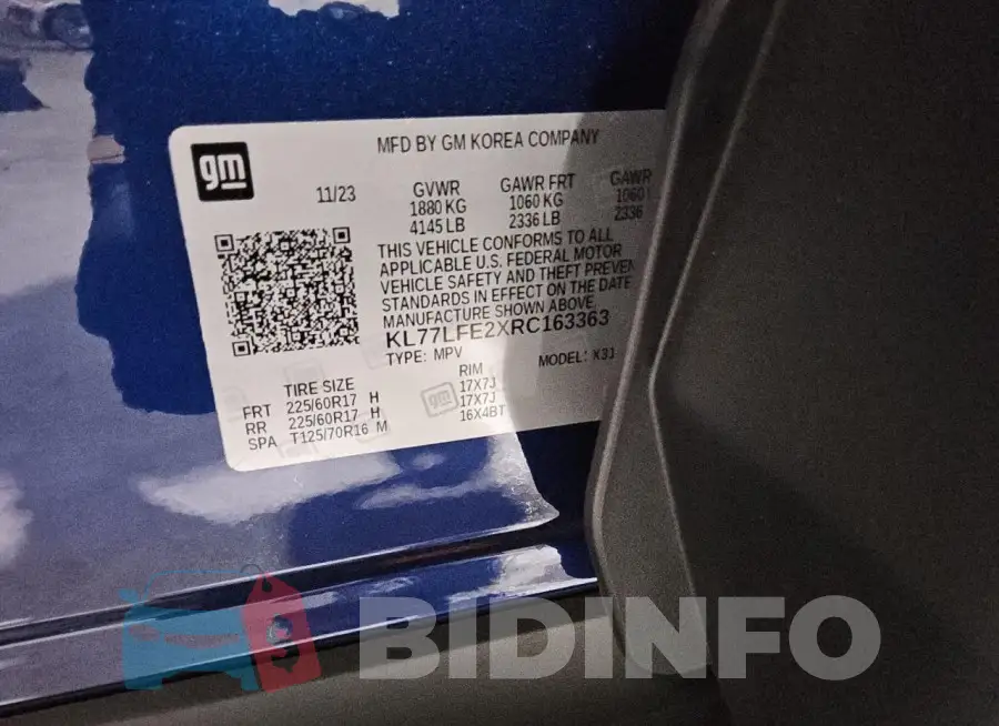 KL77LFE2XRC163363 Photo# 13