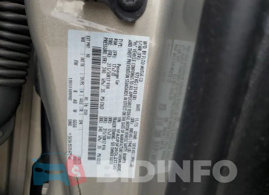 1FADP3F26GL232320 Photo# 12