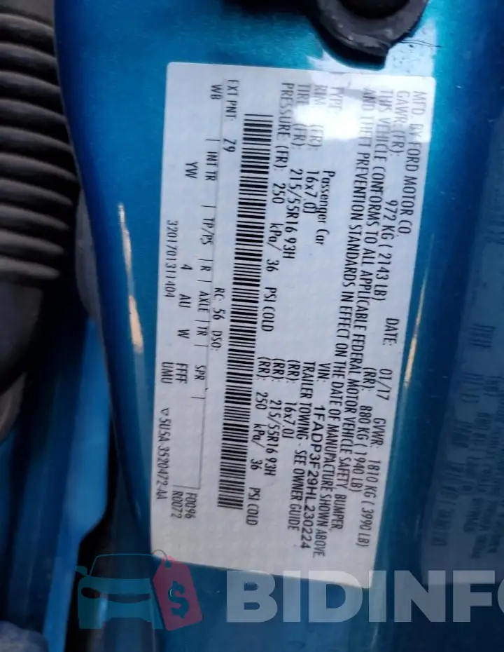 1FADP3F29HL230224 Photo# 12