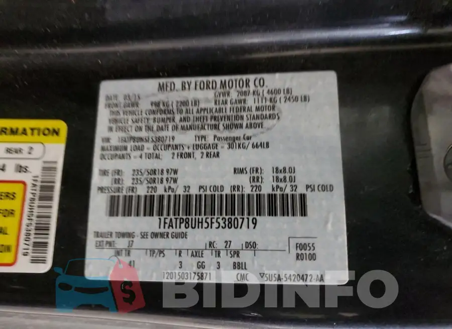 1FATP8UH5F5380719 Photo# 12